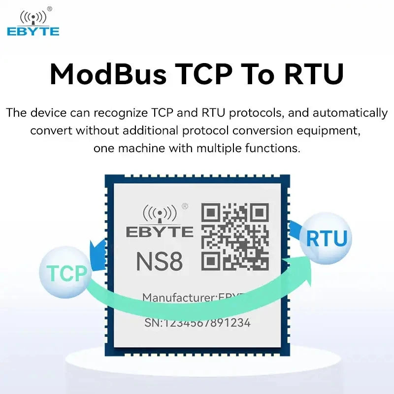 Ebyte NS8 RJ45 and TTL data transmission TCP/UDP IPv4 serial to ethernet module Uart To Ethernet Module