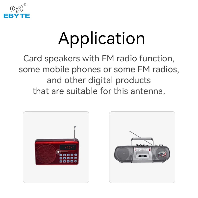 EBTYE TX-LGHX-5273 70-500MHZ FM Frequency Range Threaded Rod Radio Foldable Antenna Enhancing the radio's FM Signal