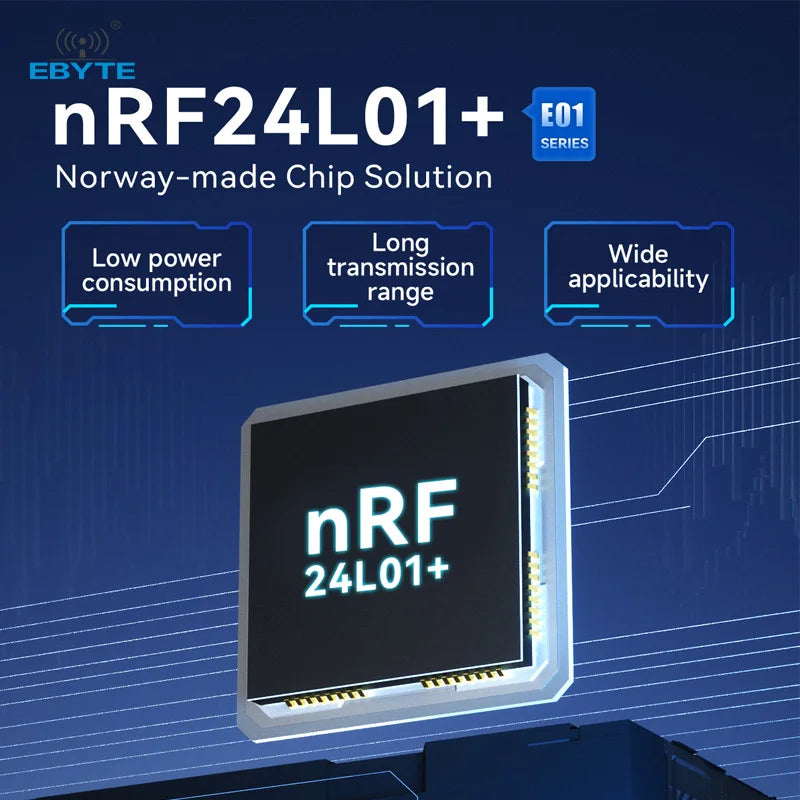 Ebyte E01 Series NRF24L01 Chip SPI Wireless RF Module 2.4GHz 13/20/27dBm Long Distance Transmission Small Size Transceiver PCB
