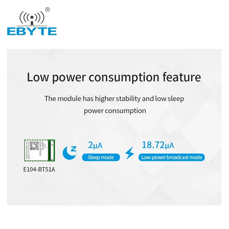 $0.00 Ebyte Price of E104-BT51A Buy TI CC2640 chip BLE 5.0 Module Factory MAC binding beacon ibeacon bluetooth module UART to ble Slave Module PCB Antenna