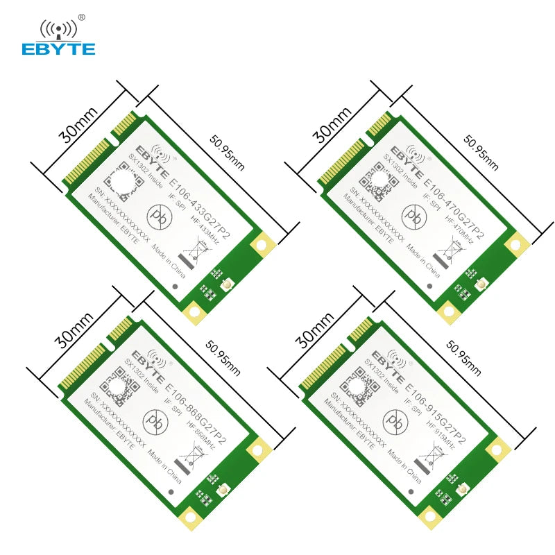 Ebyte E106 Series LoRaWAN Gateway Module SX1302 433/470/868/915MHz 27dBm RF Modules Half-duplex Built-in PA LNA Higher-speed
