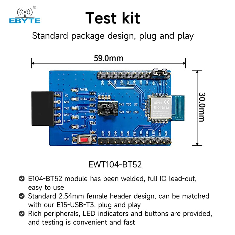 Ble Module Interface Ebyte EWT104-BT52 BLE Low Power BLE to Serial Port Module Test Suite ...