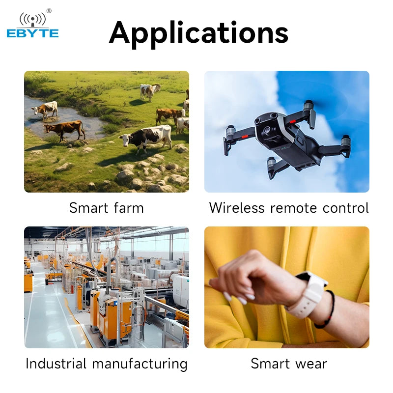 Ebyte E22-900T22S-V2 UART 5Km Range 868Mhz 915Mhz 22dBm SMD CE FCC LoRa Wireless Transmitter RF Module  Semtech SX1262