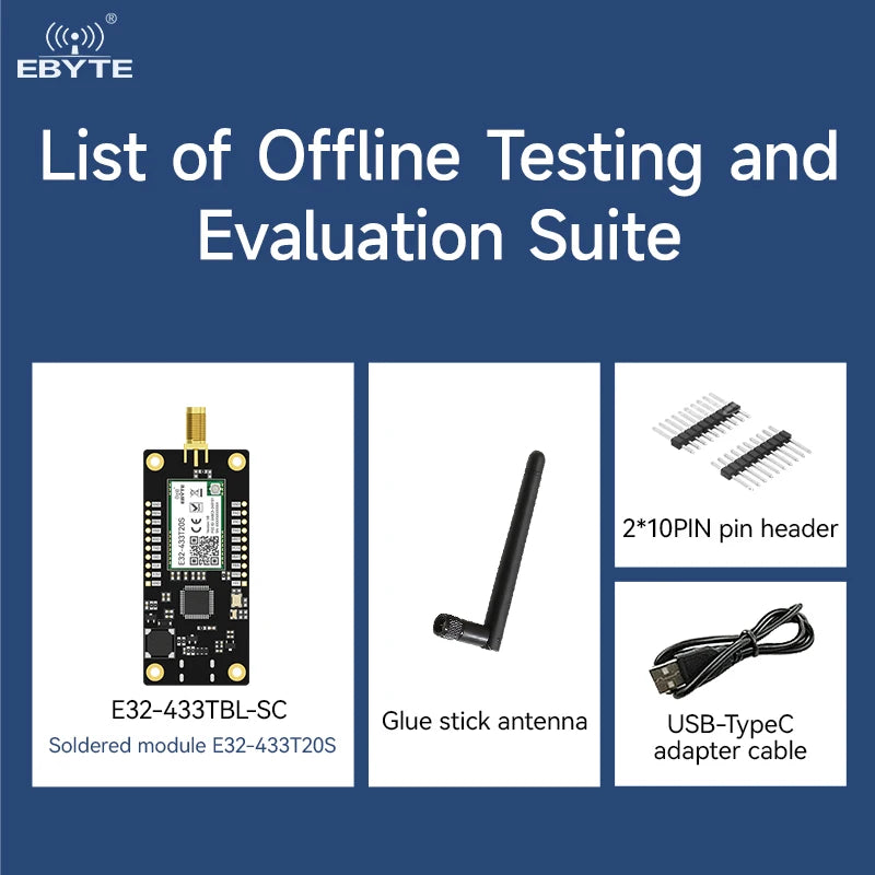 Ebyte E32-433TBL-SC RF transceiver Offline test evaluation kit 433mhz E32-433T20S lora serial wireless module development board