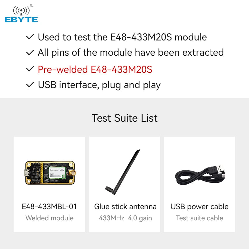 EBYTE OEM E48-433MBL-01 Wireless module Small size low power consumption 433MHz RF transceiver CMT2310A chip test kit