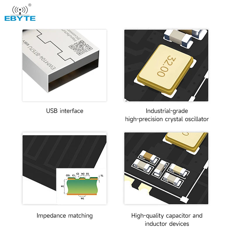 $0.1 Buy 2 ( All models Limit 2)! Ebyte EWM104-BT57U Virtual serial port module 2.4GHz data transmission master-slave BLE5.2 USB to Bluetooth adapter