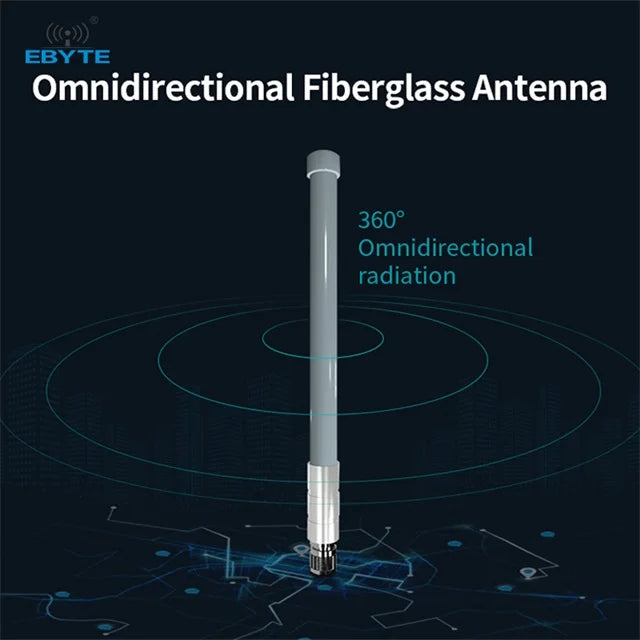Ebyte Omnidirectional Fiberglass Antenna High Gain 230/433/470/915/868MHz Long Communication Distance for LoRa Modules  Gateways