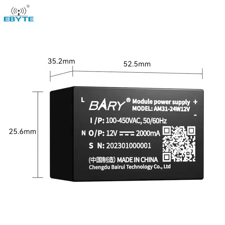 EBYTE AM31-24W12V AC-DC Step Down Power Module 12V Low Power Small Size High Reliability Low Ripple