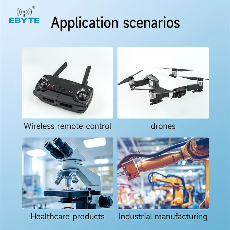 Ebyte E62 Series Full-duplex Automatic Frequency Hopping Wireless Module 433mhz 24ghz Wireless Rf Receiver Module 20/30dBm 1/3km
