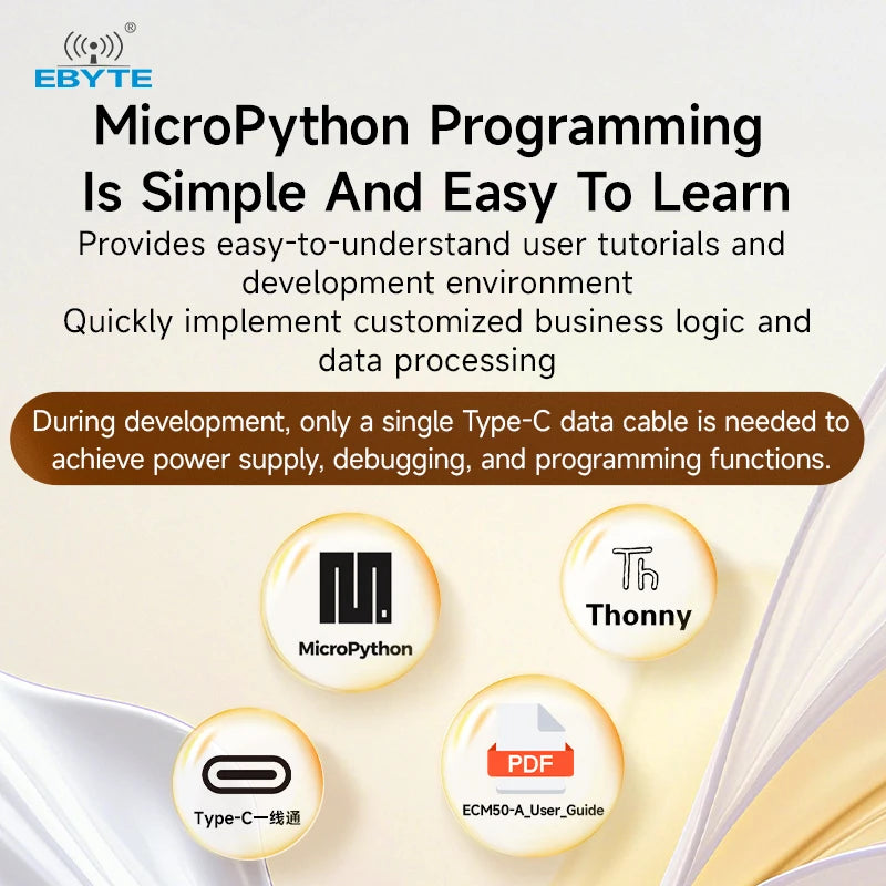 Ebyte ECM50 Series Programmable Industrial Computer Convenient Debugging Operation ESP32 Python Gateway RTU Modbus Network Port