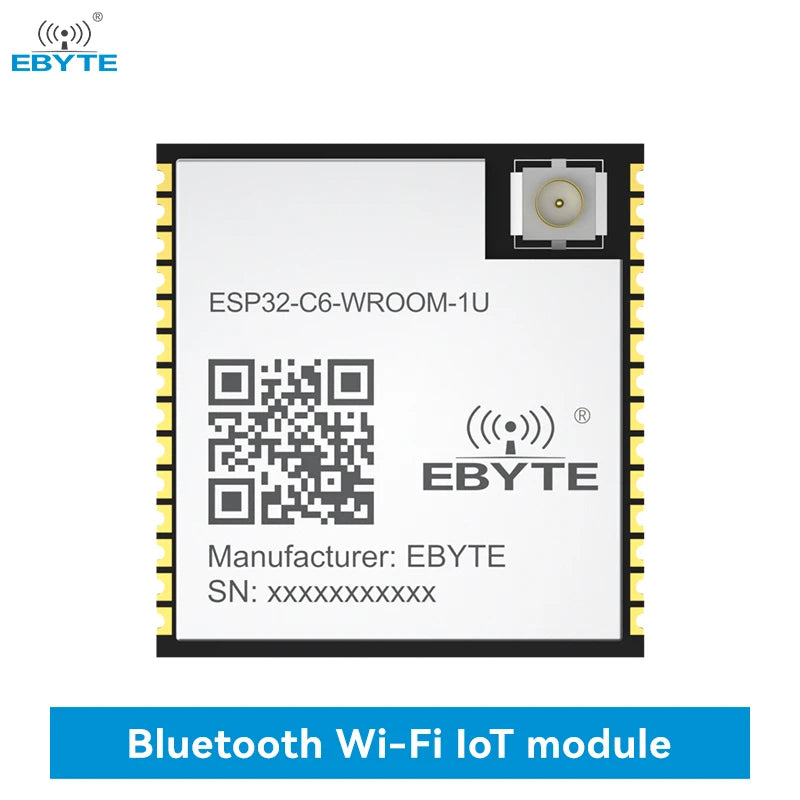 Ebyte OEM ODM ESP32-C6-WROOM-1U small size 2412~2484MHz 180m ESP32-C6 chip WiFi6+BLE5.3 MQTT protocol dual-core WiFi module