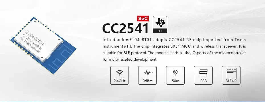0.01$ Ebyte E104-BT01 TI CC2541 RF chip Low power BLE 4.2 UART/IO interface soc module PCB Antenna 2.4GHz Bluetooth wireless module