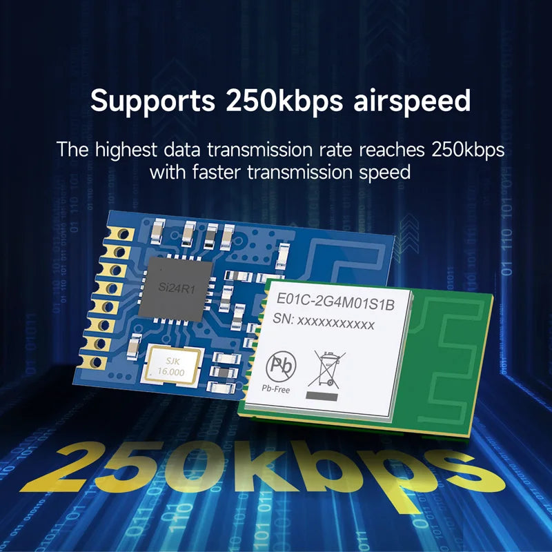 Ebyte E01C Series Si24R1 Chip SPI RF Module 7dBm 2.4G RF Wireless Module 300m Small Size with Built-in PCB Antenna 100mW
