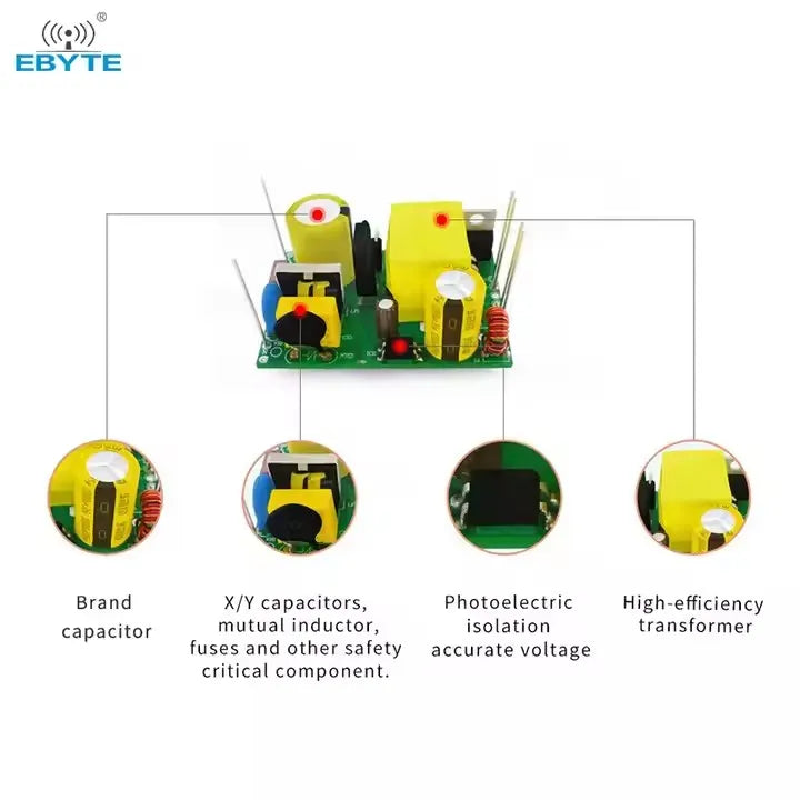 Ebyte AM21-36W24V Ultra small volume Short circuit protection Ultra low power consumption AC-DC buck power supply module