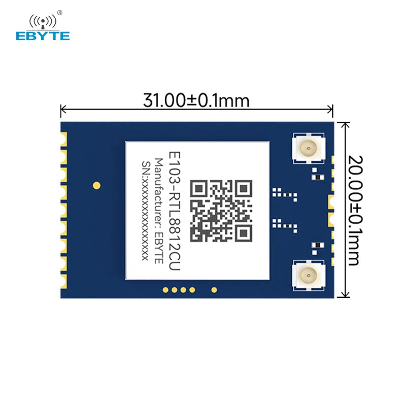 Ebyte E103-RTL8812CU High-speed Dual-band WiFi Module RTL8812CU-CG Chip 2.4GHz+5.8GHz Low Cost IEEE 802.11b/g/n/ac 200m USB 2.0