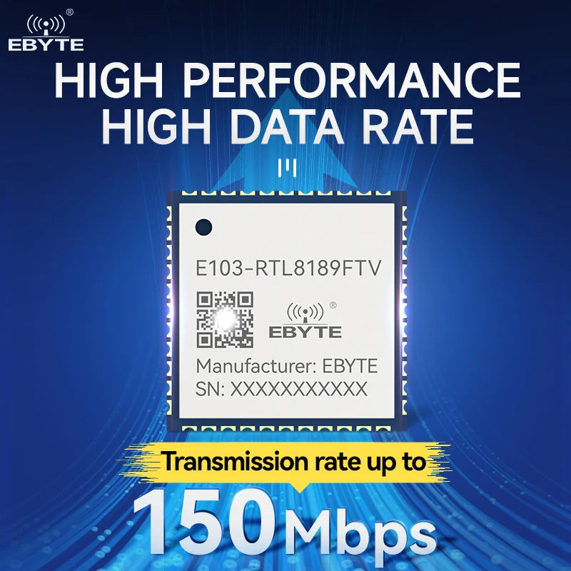 Ebyte E103-RTL8189FTV 16dBm SDIO RTL8189FTV chip Wireless Transmission 2.4GHz  Low-cost High-performance WiFi module