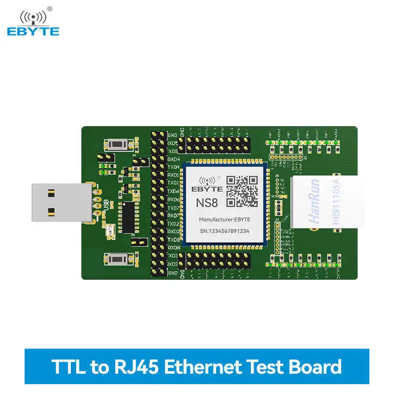 Ebyte NS8-TB RJ45 and TTL data transmission TCP/UDP IPv4 serial to ethernet module Uart To Ethernet Module Test board