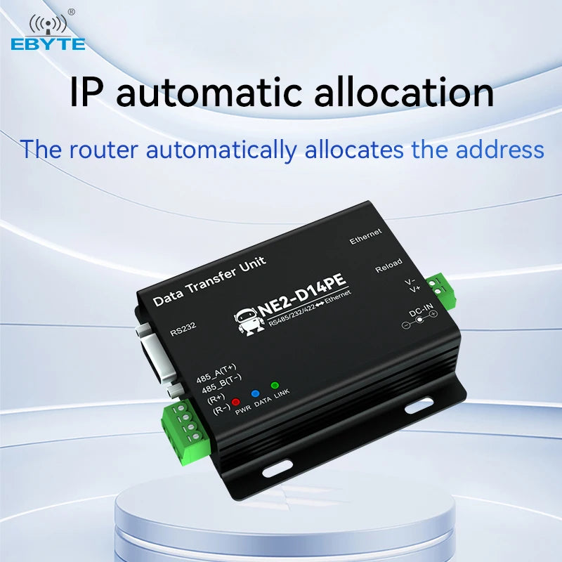 Ebyte NE2-D14PE RS485/232/422 TCP/UDP/MQTT/HTTP/ IPv4/DHCP/DNS  ModBus Gateways Single Serial to Ethernet Serial Server