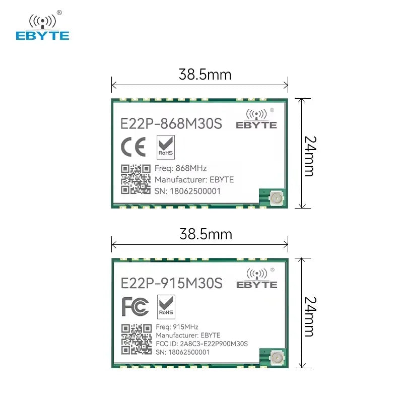 0.1$ Free Sample(Limit 2 pcs per person) Ebyte E22P LoRa Spread Spectrum RF Wireless Module 868/915MHz 30dBm 12km SX1262 ESD PA+LNA+SWA Module Development Test Kit