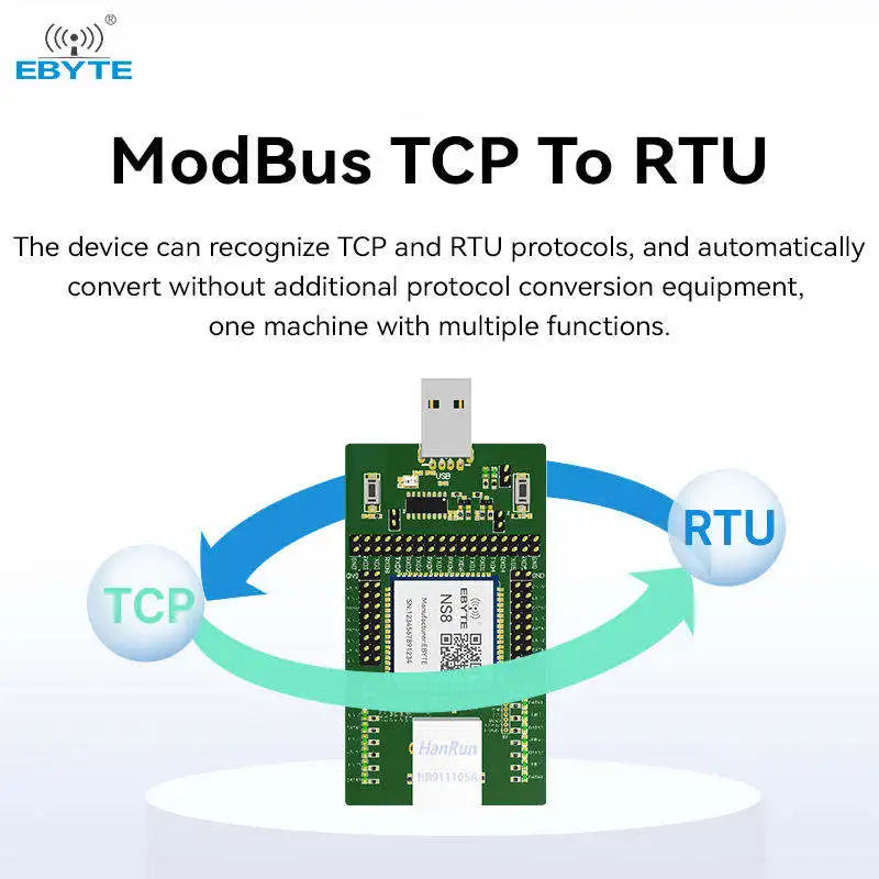 Ebyte NS8-TB RJ45 and TTL data transmission TCP/UDP IPv4 serial to ethernet module Uart To Ethernet Module Test board