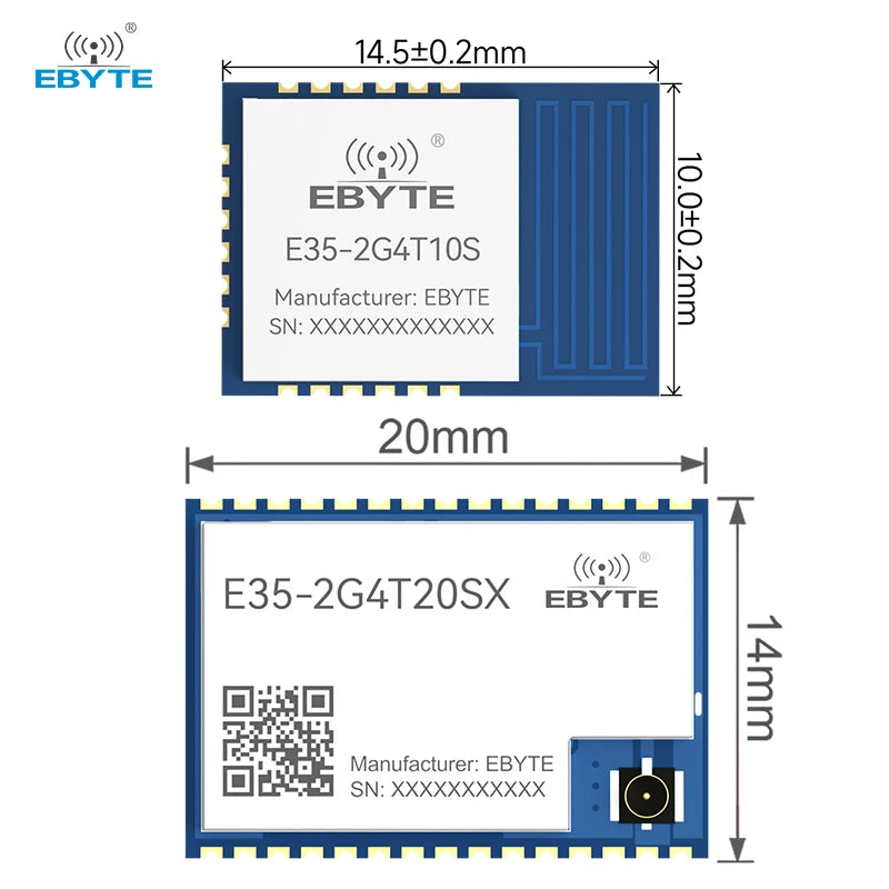 Ebyte E35-2G4T20SX/27SX UART ISM High Cost Performance TLSR8208 2.4G Serial Port Transparent Transmission Wireless Module