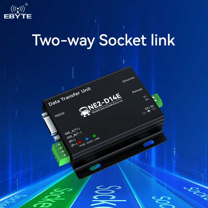 Ebyte NE2-D14E Industrial Grade RS485/232/422 MQTTC/HTTPC IoT Gateway ModBus Gateway Mode Serial to Ethernet Serial Server