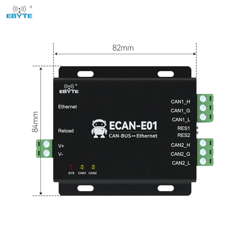 Ebyte OEM/ODM ECAN-E01S 2.0 To Modbus TCP Ethernet Data Converter Transparent Transmission CANBUS To RJ45 Cloud Transmission