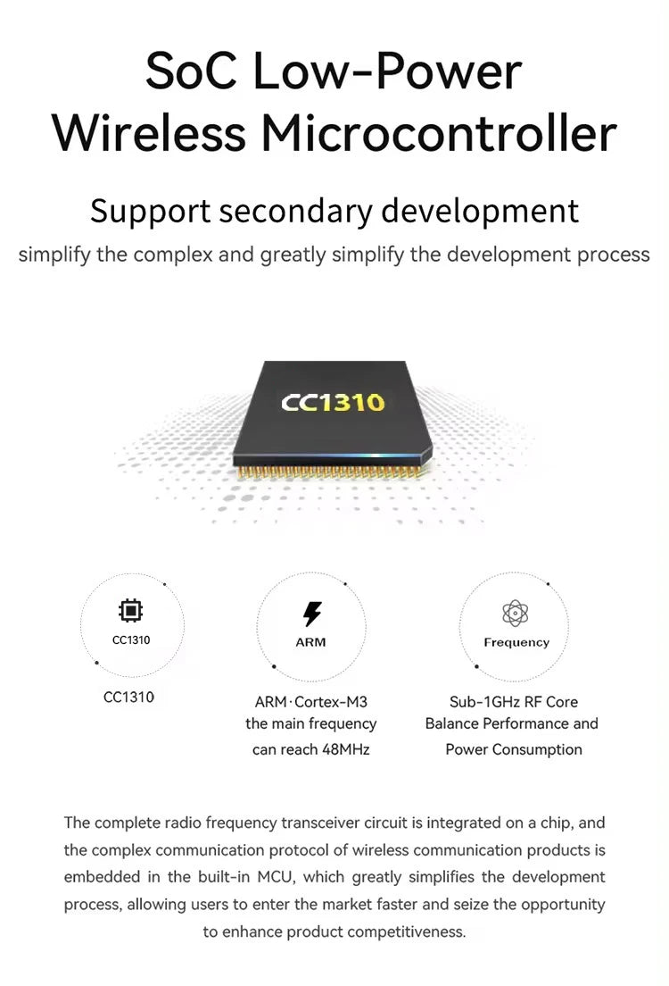 Ebyte E70-900MT14S TI CC1310 chip solution Air arousal  Ultra-low receiving current support for the ModBus protocol