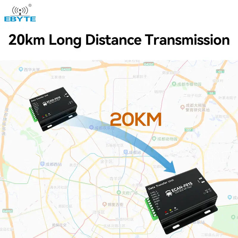 Ebyte OEM/ODM ECAN-F01S CAN2.0 to fiber converter Optical transceiver CAN-BUS to optical cat two-way transparent transmission