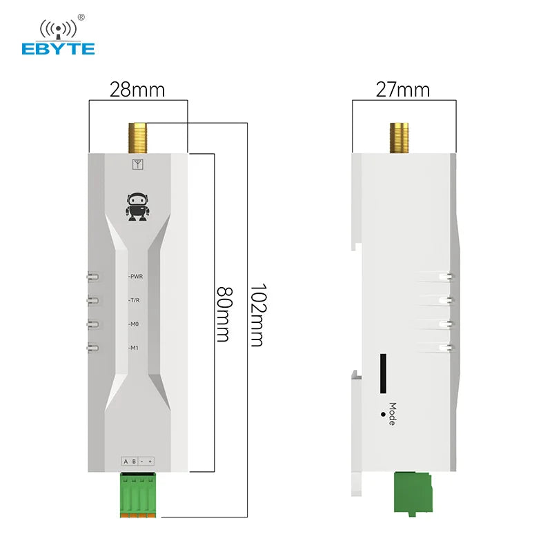Ebyte EWD95M C series R485/RS232 6km High-speed Continuous Data Transmission Radio Micro DlN-rail DTU Wireless Data Radio LORA 433MHz