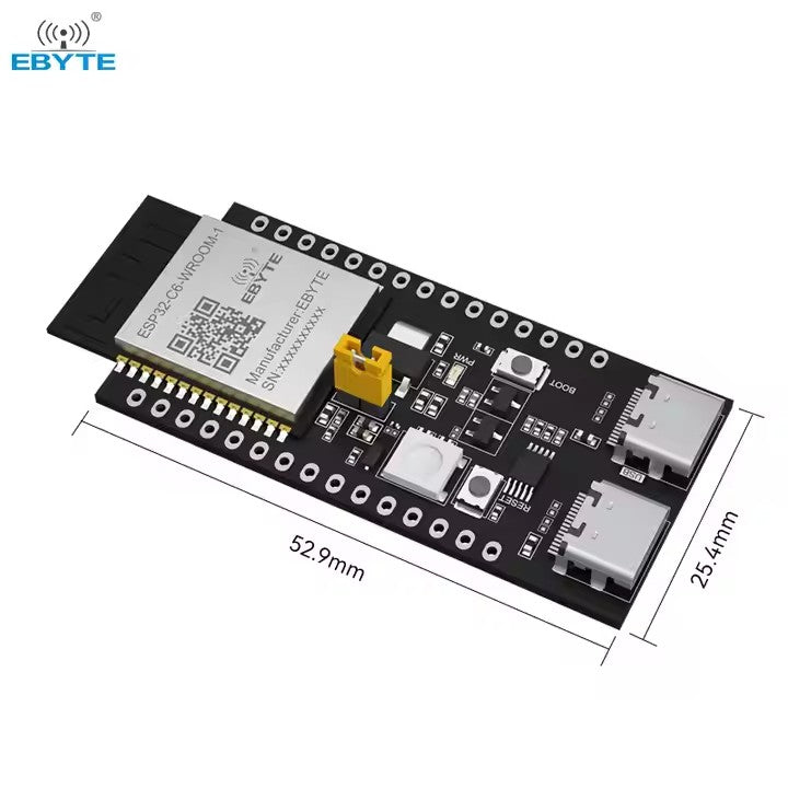 Ebyte ESP32-C6-WROOM-1-TB 2.4G ESP32-C6 chip WIFI Ble Test Board BLE5.3 WIFI6 MQTT IPV6 8 Flash AT Command