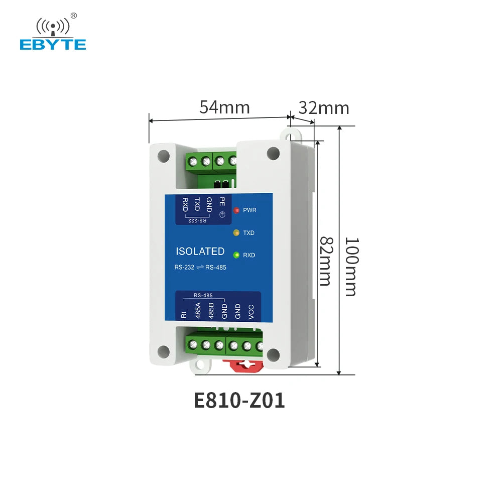 Ebyte E810-Z01 Hub Photoelectric Isolation Bidirectional Serial Protocol Module Industrial RS232 to RS485 Isolation Converter