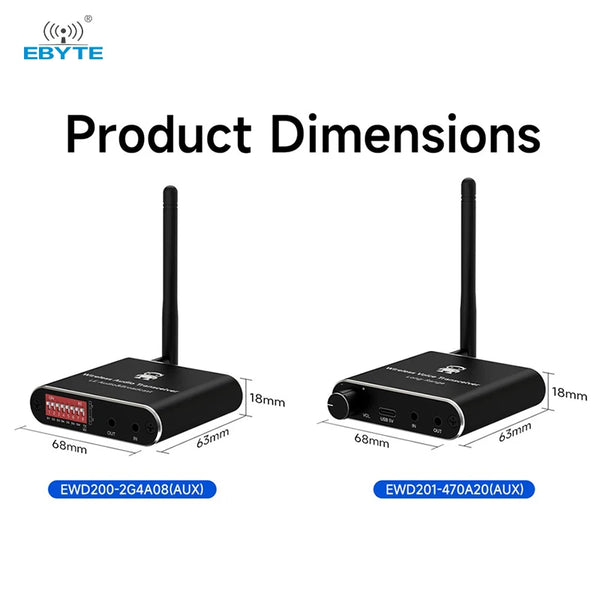 Ebyte EWD201-470A20(AUX) Long-range Wireless Voice Transceiver Audio Transmission Radio Equipment Walkie-talkie 3.5mm AUX