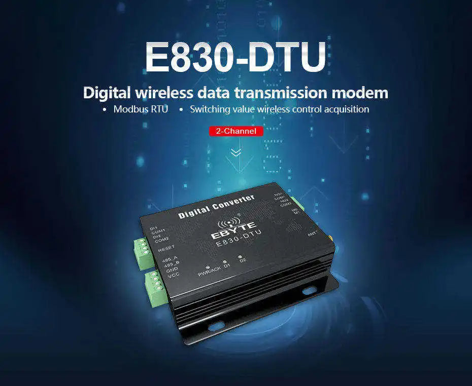 Ebyte E830-DTU(2R2-433L) long distance  2 way RS485 switch Modbus RTU rs485 ethernet switch ebyte e830