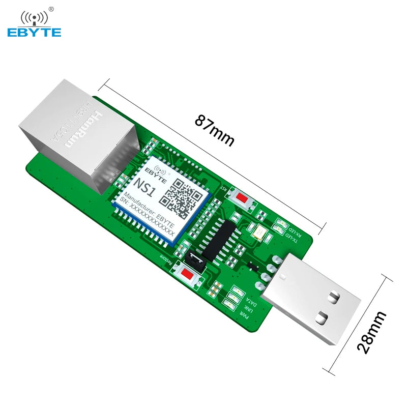 Ebyte OEM ODM In-house factory production Small size NS1-TB RJ45 and TTL data transmission serial to ethernet module