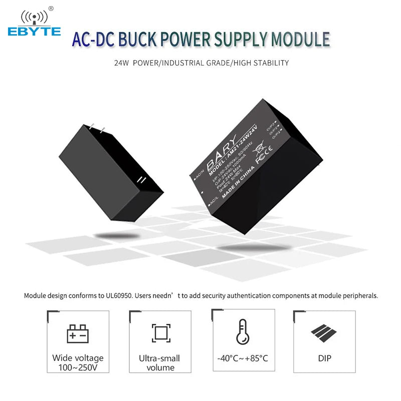 Ebyte AM21-24W24V Ultra small volume Short circuit protection Ultra low power consumption AC-DC step-down power module