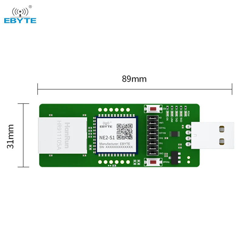 Ebyte NE2-S1-TB TTL to network port RJ45 Ethernet module Modbus gateway Internet of things multi-host development board