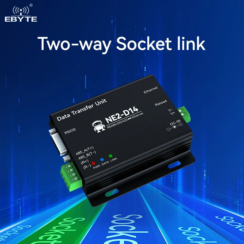 Ebyte NE2-D14 Industrial Grade RS485/232/422 MQTTC/HTTPC IoT Gateway ModBus Gateway Mode Serial to Ethernet Serial Server