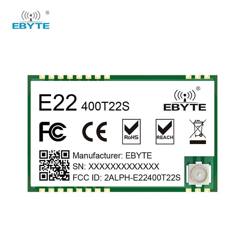 Ebyte E22-400T22S-V2 Semtech SX1268 UART 5Km Range 433Mhz 22dBm SMD 16*26mm CE RoHs FCC TCXO External and UFL Antenna LoRa Wireless