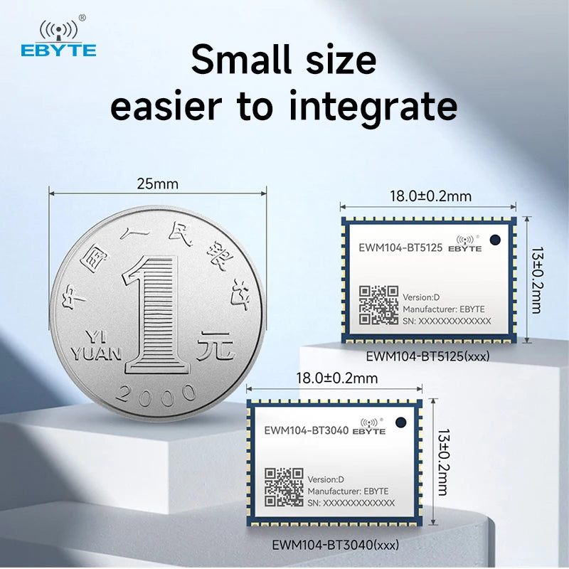 Ebyte EWM104-BT3040(I2S) QCC3040 Chip LDAC APTX-HD APTX 220m BLE Audio Transmission Module BLE5.1/BLE5.2 Audio Module