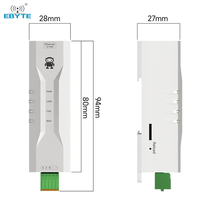 EBYTE NE2-D11 Small size RS485 to Ethernet RJ45 transparent transmission serial server industrial grade ModBus gateway RTU