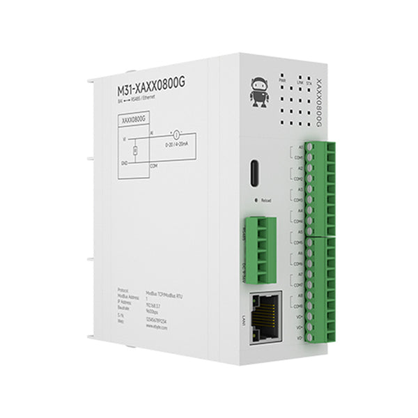 8AI  RS485 RJ45 Analog Switch Acquisition Distributed Remote IO Module DC8~28V CDEBYTE M31-XAXX0800G Host Module Fast Expansion