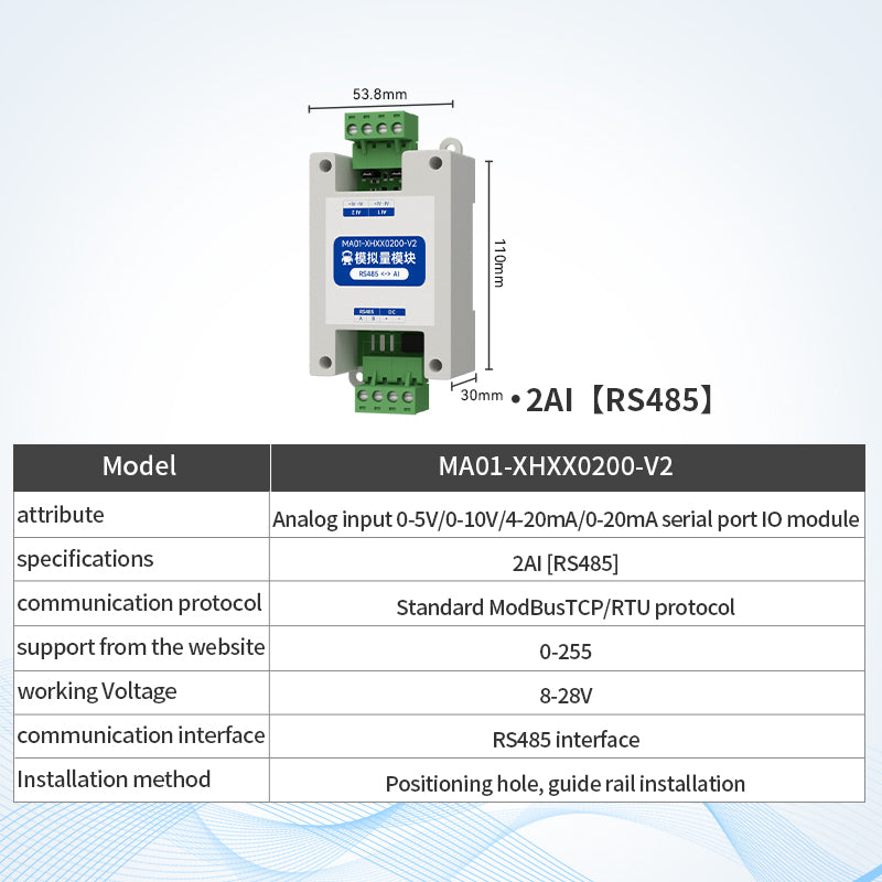 Ebyte MA01 Serial Port IO Network Module Analog signal Acquisition and Control Remote I/O Module RS485 MODBUS RTU Protocol