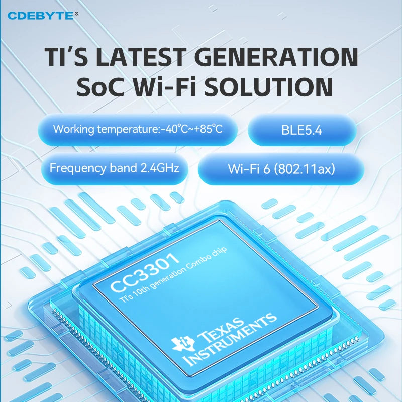 CDEBYTE E103-W13 TI chip CC3301 WiFi6, BLE 5.4 dual-mode WIFI module 2.4GHz Combo supports WPA2 and WPA3