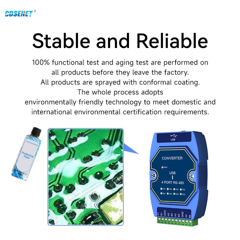 Ebyte E810-U41S USB to Serial Converter 4 Serial Ports RS485 FT4232H Industrial Grade Rail Installation