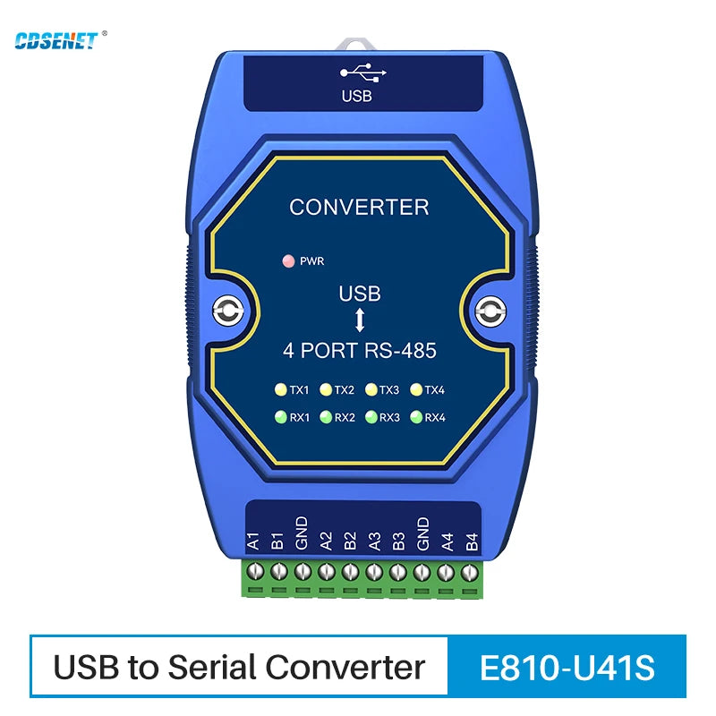 Ebyte E810-U41S USB to Serial Converter 4 Serial Ports RS485 FT4232H Industrial Grade Rail Installation