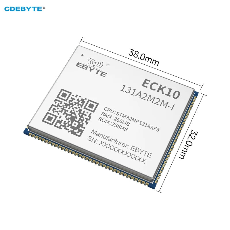 EBYTE ECK10-131A2M2M-I STM32MP13 System Linux SOM 650MHz  DDR3 256MB NAND FLASH Plated Half-Holes ARM Cortex A7 Stamp Hole