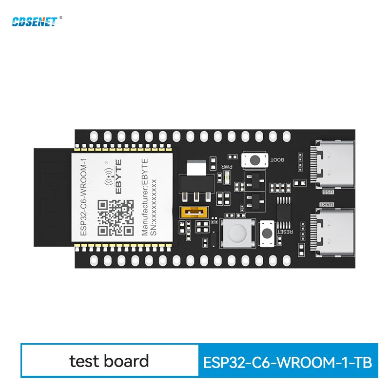 2.4G ESP32-C6 WIFI Bluetooth Test Board CDSENET ESP32-C6-WROOM-1-TB BLE5.3 WIFI6 MQTT IPV6 8 Flash AT Command