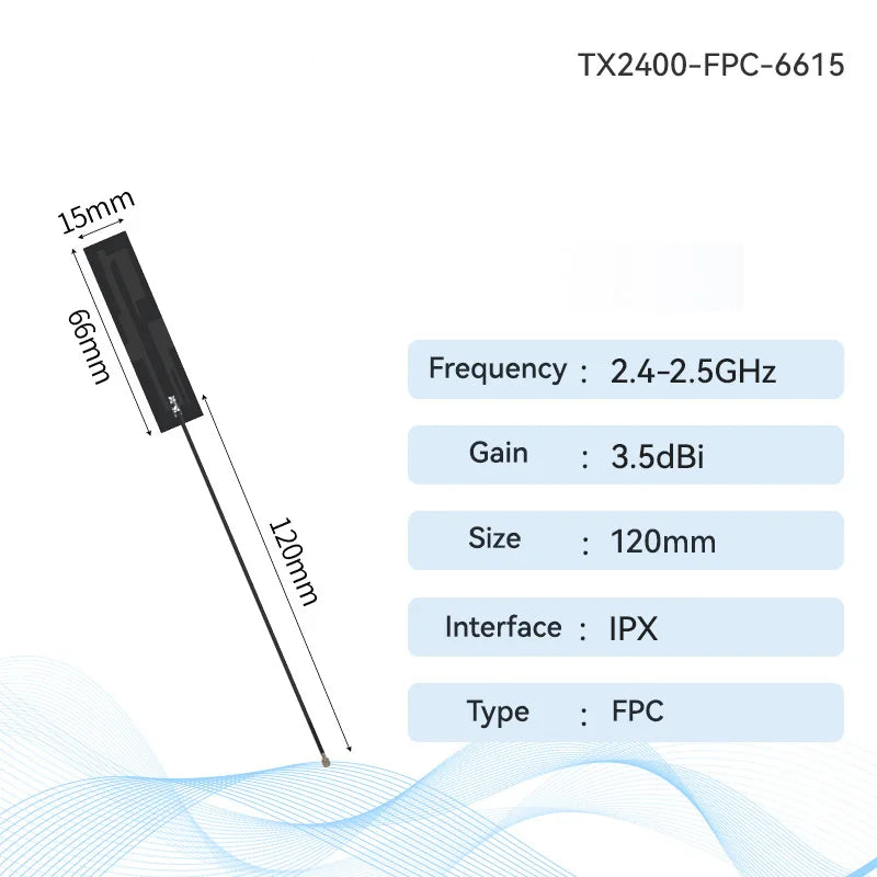 EBYTE TX2400-FPC-2509 2.4G 5.8G FPC Antenna IPX 2dBi Small Size For Wireless Module Smart Industry 2.4G FPC Antenna Series