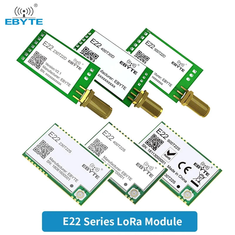 LoRa Module EBYTE E22-T Series SMD DIP 170/233/433/915/868MHz 22/30/33/37dBm Stamp Hole SMA-K Wireless Module
